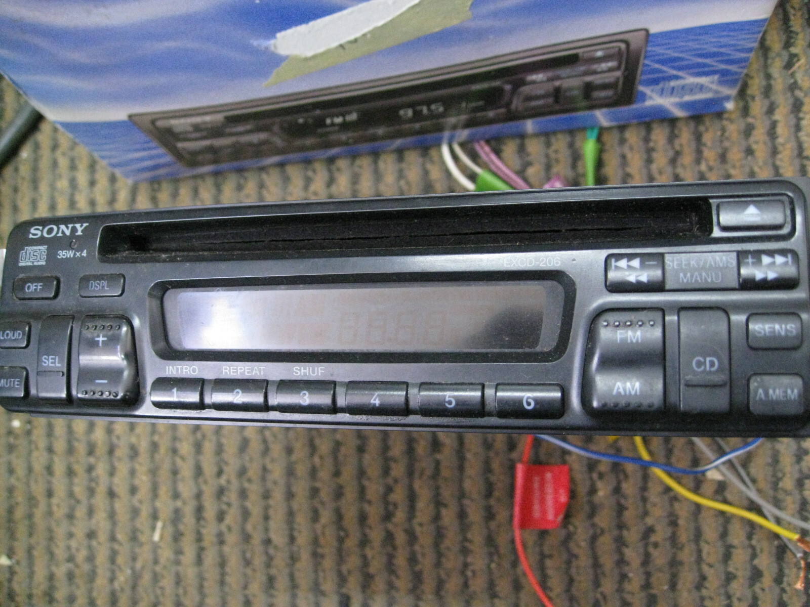 PARTS SONY EXCD-206 Car AM FM CD Compact Disc Player 4 ch spkr Stereo AS IS