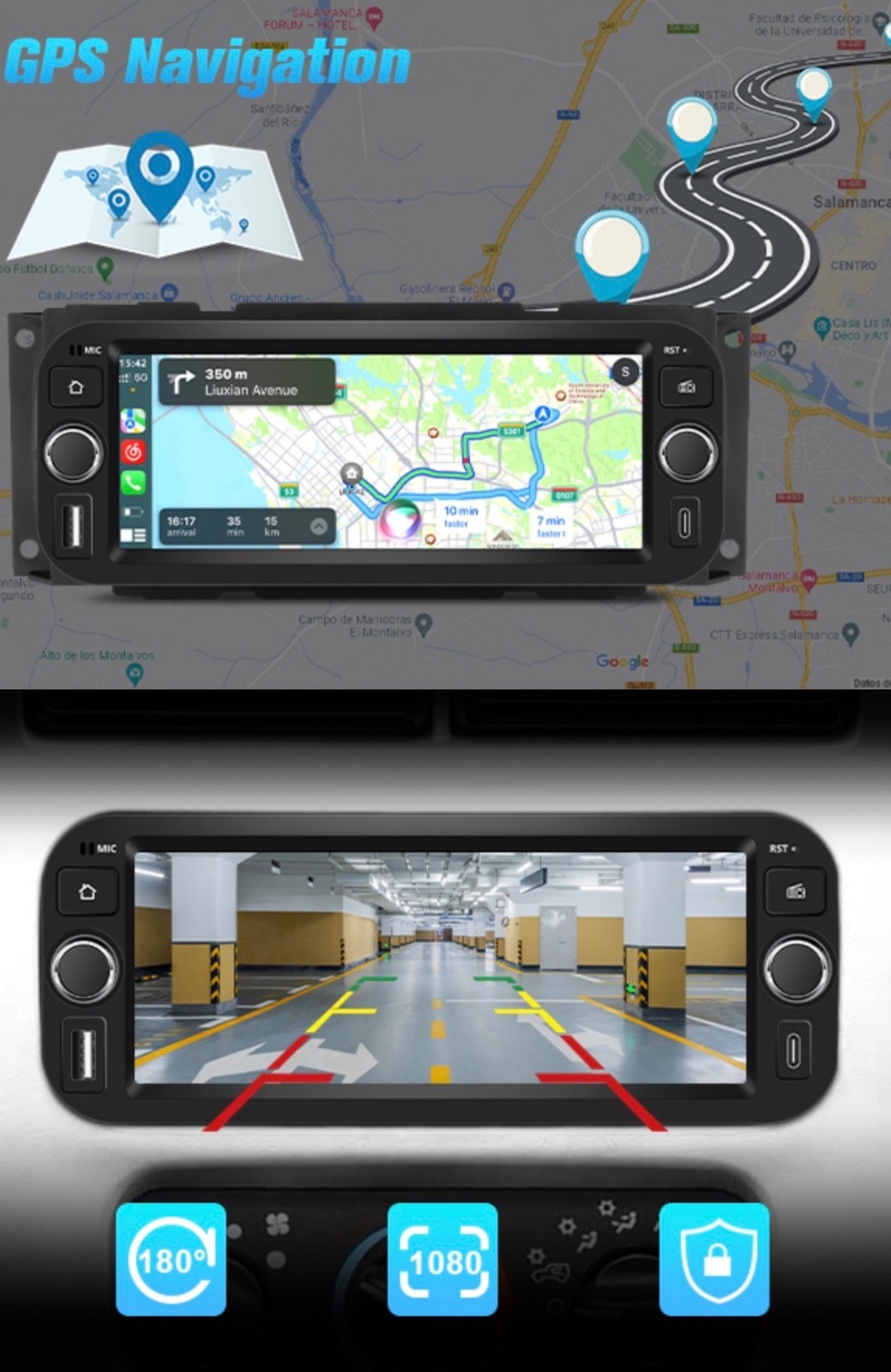 Car Stereo for Jeep Wrangler 2003-2006 Dodge RAM2002-2005 GPS 2+64GB AndroidAuto