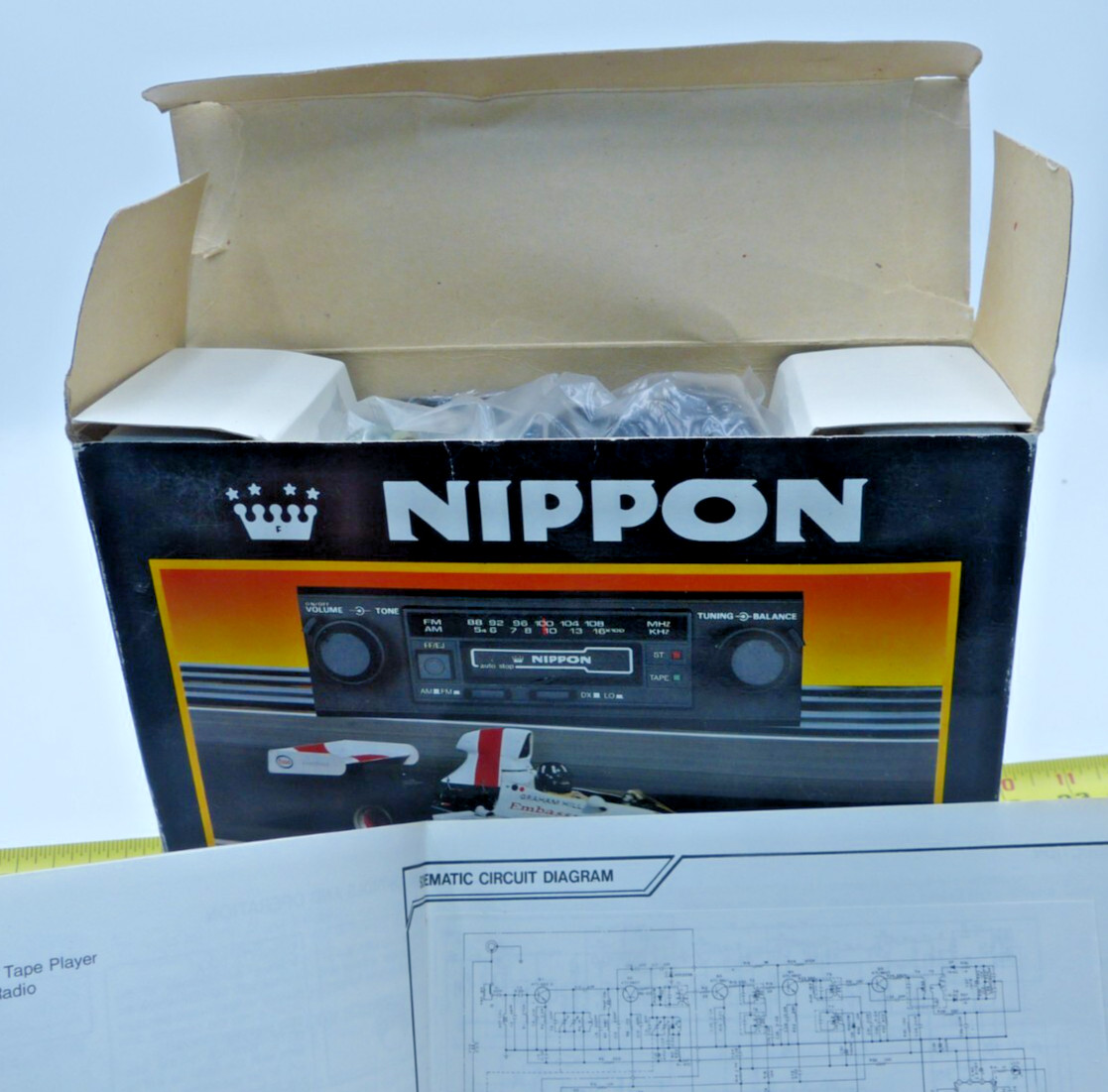 NIPPON FS-80 CAR CASSETTE STEREO TAPE PLAYER WITH AM/FM -MPX RADIO new/old stock