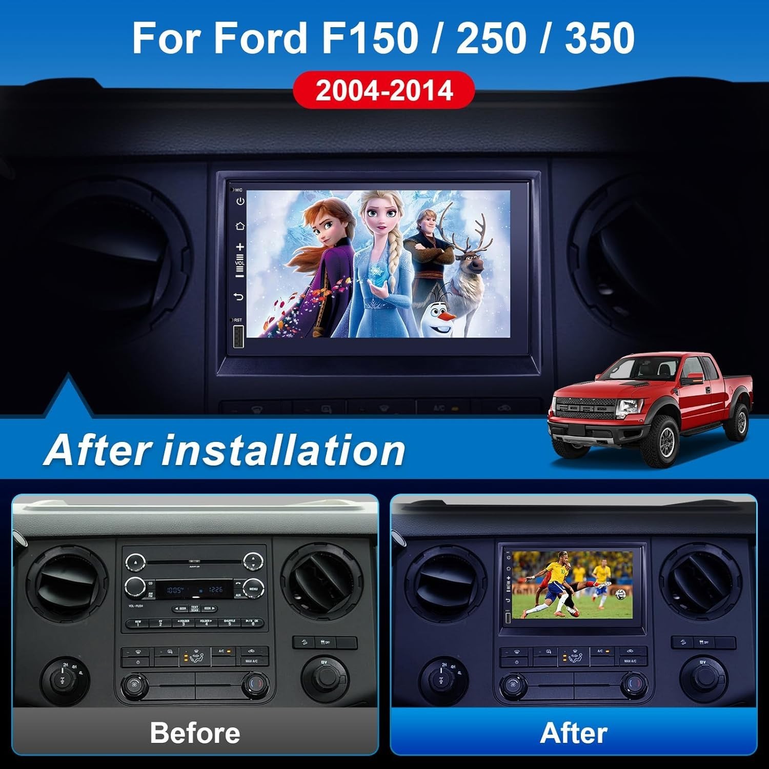 7″ 8Core 4+32G Android Auto Carplay for Ford F150 F250 Focus 2004-2014 +More