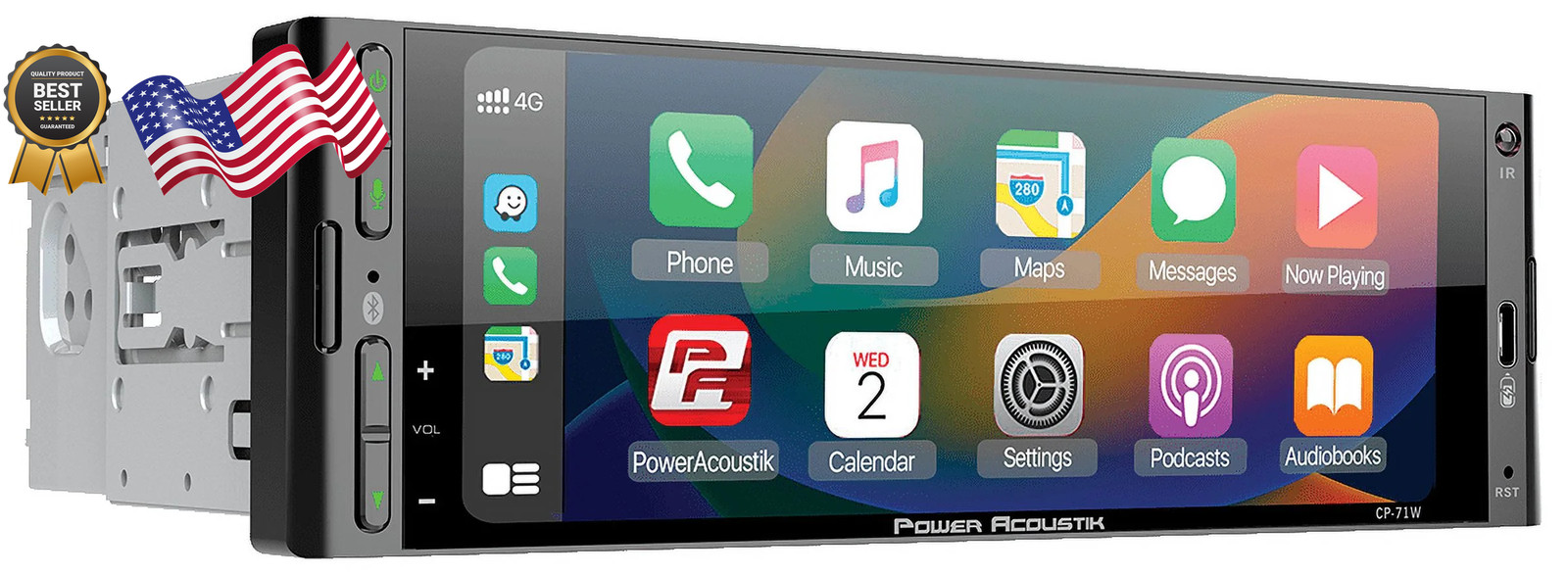 Power Acoustik CP-71WA Single DIN 6.5″ Color Touchscreen Car Stereo w/Bluetooth