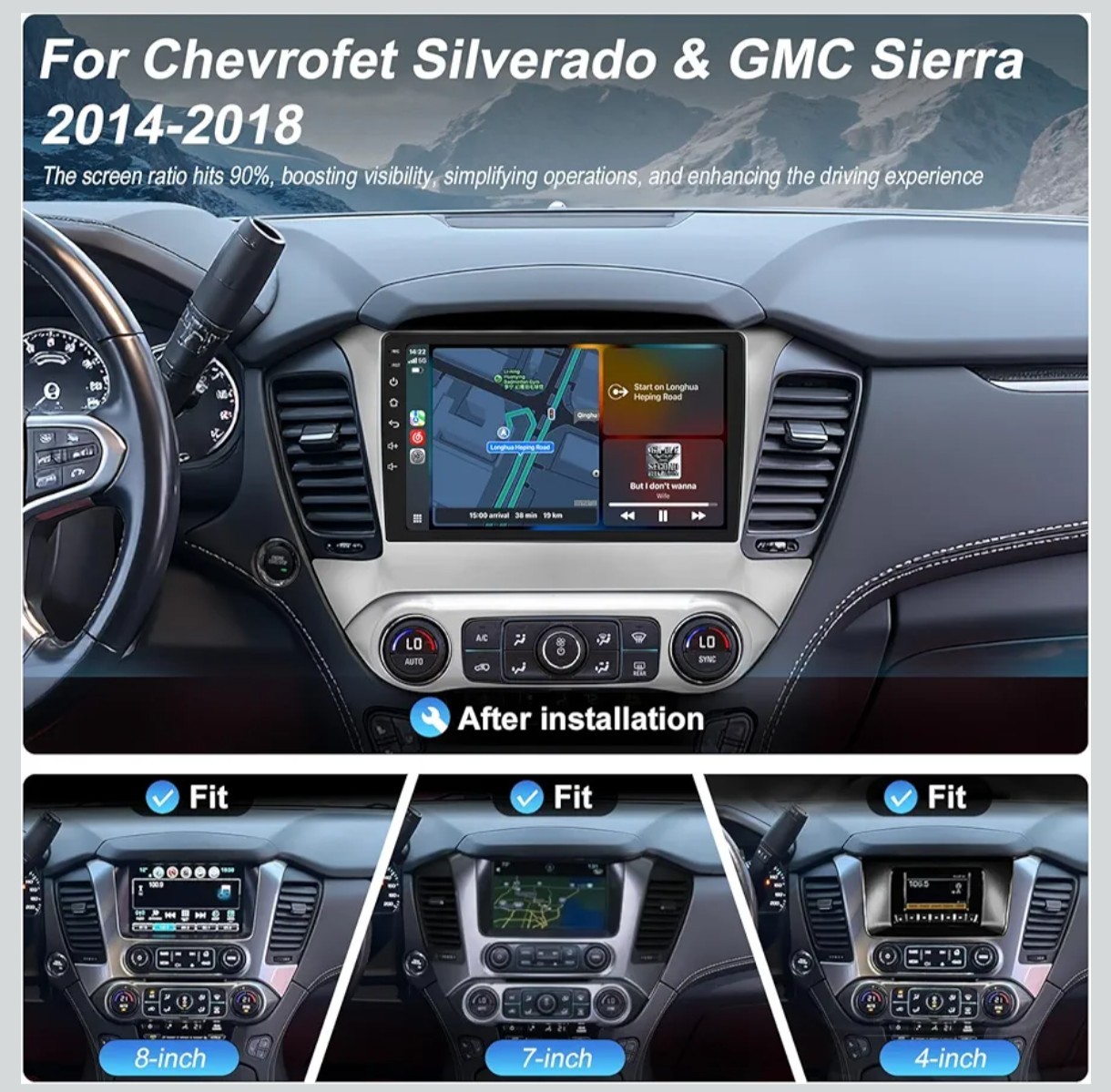 2015-2019 Chevy-Suburban/Tahoe, GMC-Yukon, 10.1″ 8-Core, 4/64GB