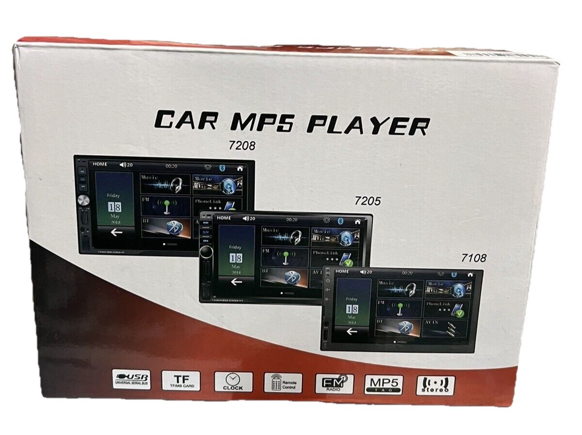 7″ Car MP5 Player (Bluetooth, Backup Cam, BT/FM/TF/USB) NEW