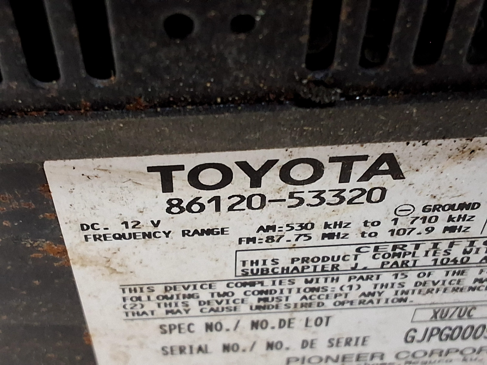 06 07 08 Lexus IS250 IS350 AM FM XM CD radio receiver 86120-53320 OEM