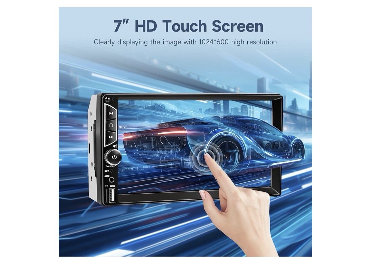 Leadfan 7inch Car Stereo Double Din Radio Touchscreen with Backup Camera
