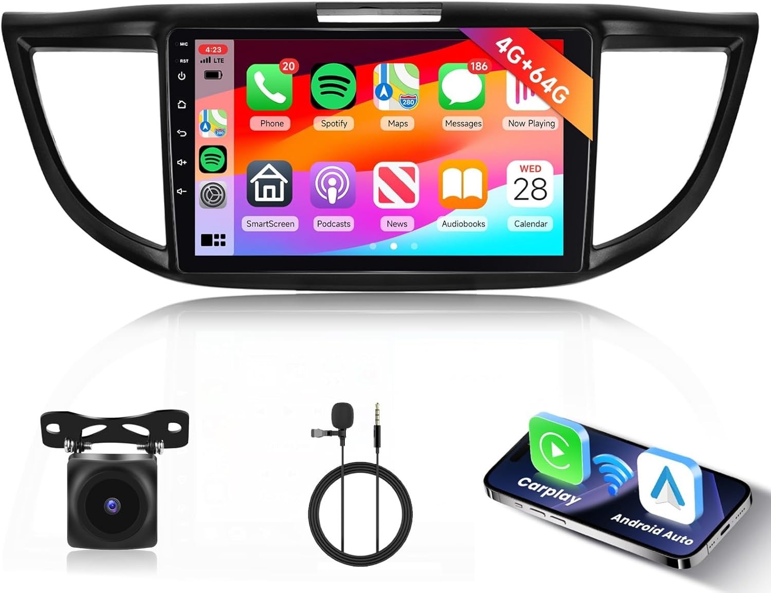 8 CORE 4G+64G Car Radio Honda CRV 12-16 Carplay/Android Auto 9″” Touch Screen B