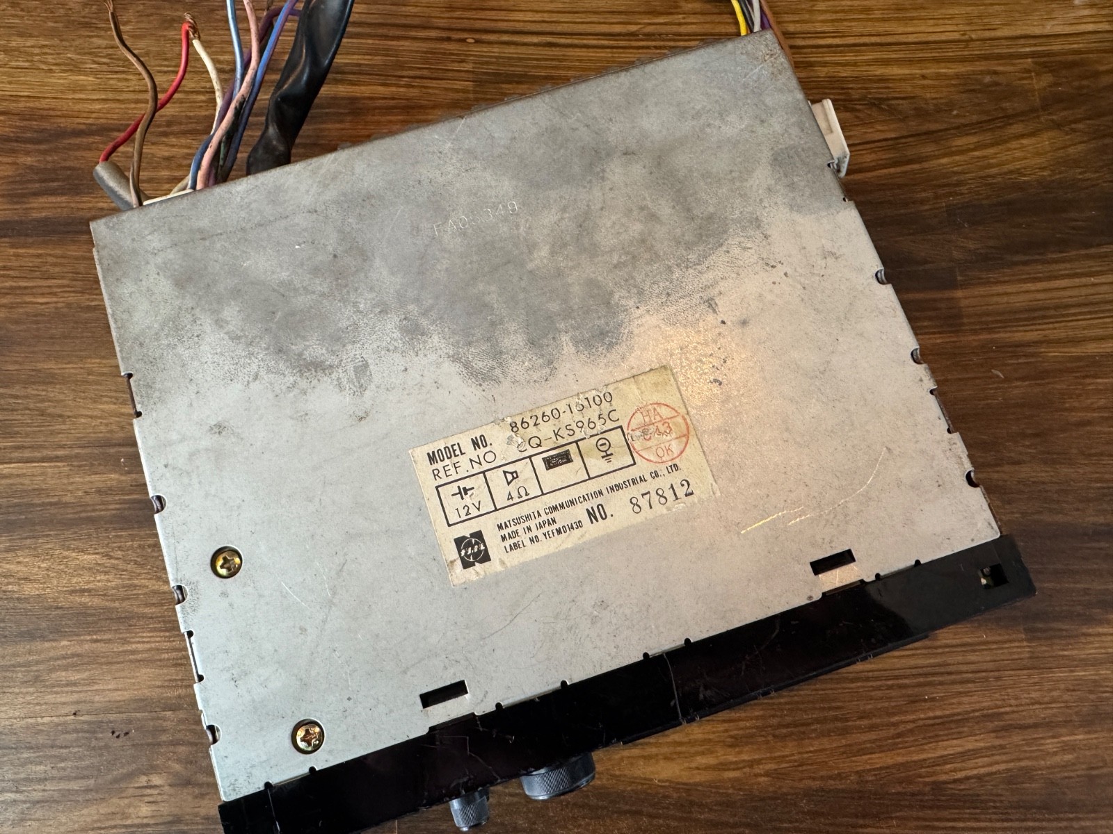 JDM RARE OEM Toyota 80’s “Matsushita” CQ-KS965C Casette/FM Stereo Reseiver