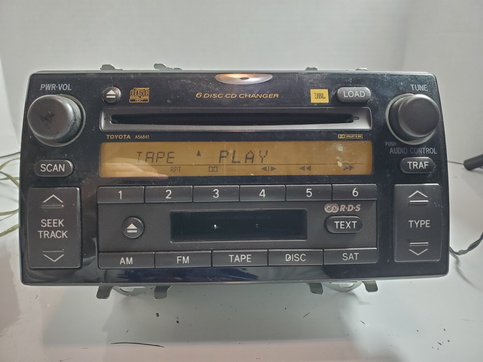 AS-IS OEM Toyota 86120-AA210 6 Disc CD / Cassette Tape Player Double DIN Stereo