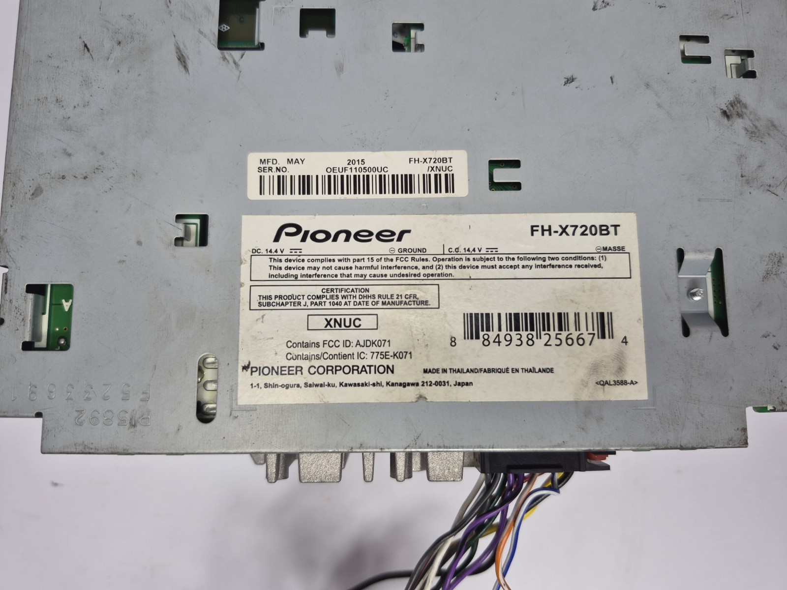 Pioneer AM/FM Radio w/ USB MP3 CD Head Unit Receiver FHX720BT – FOR PARTS