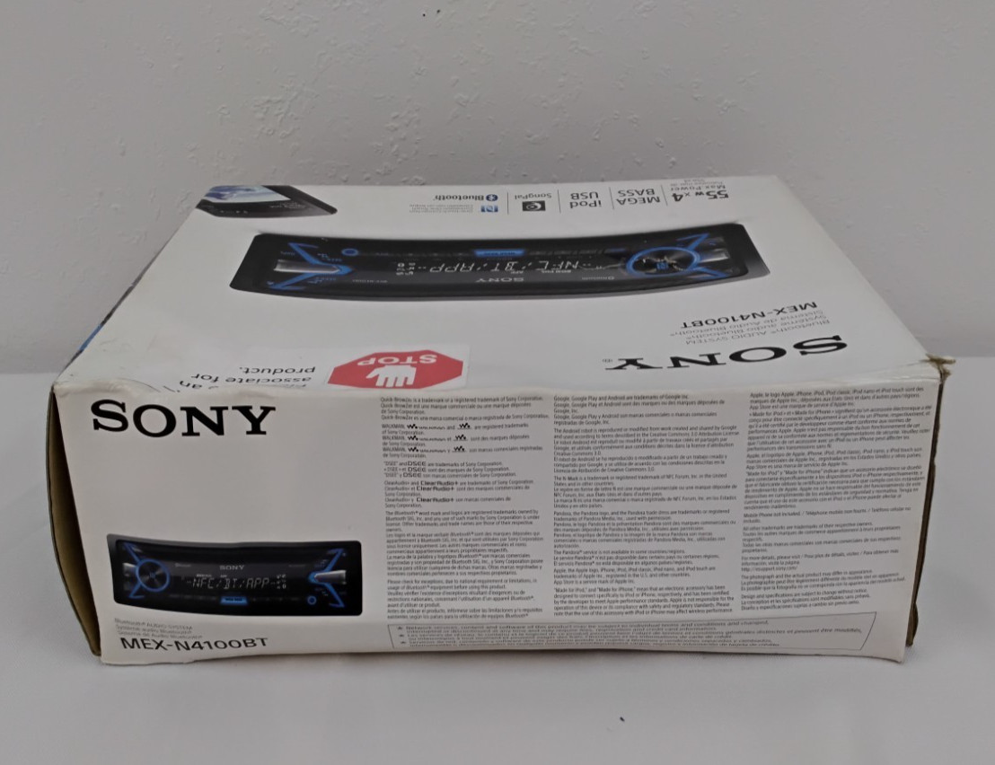 Sony Bluetooth Audio System MEX-N4100BT Radio/CD Player New in Open Box #J5138