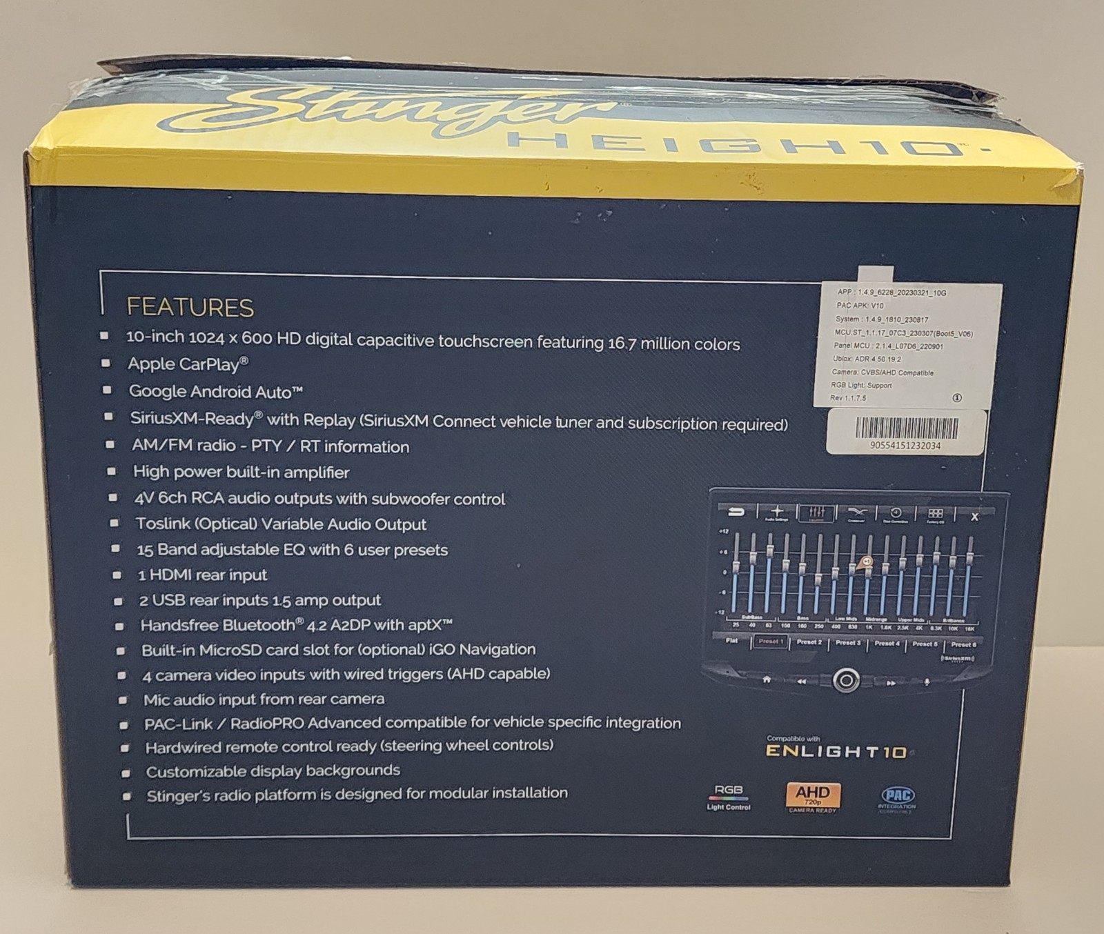 STINGER UN1810-SR Heigh10, 10-In. Modular Multimedia Display System NEW Open Box