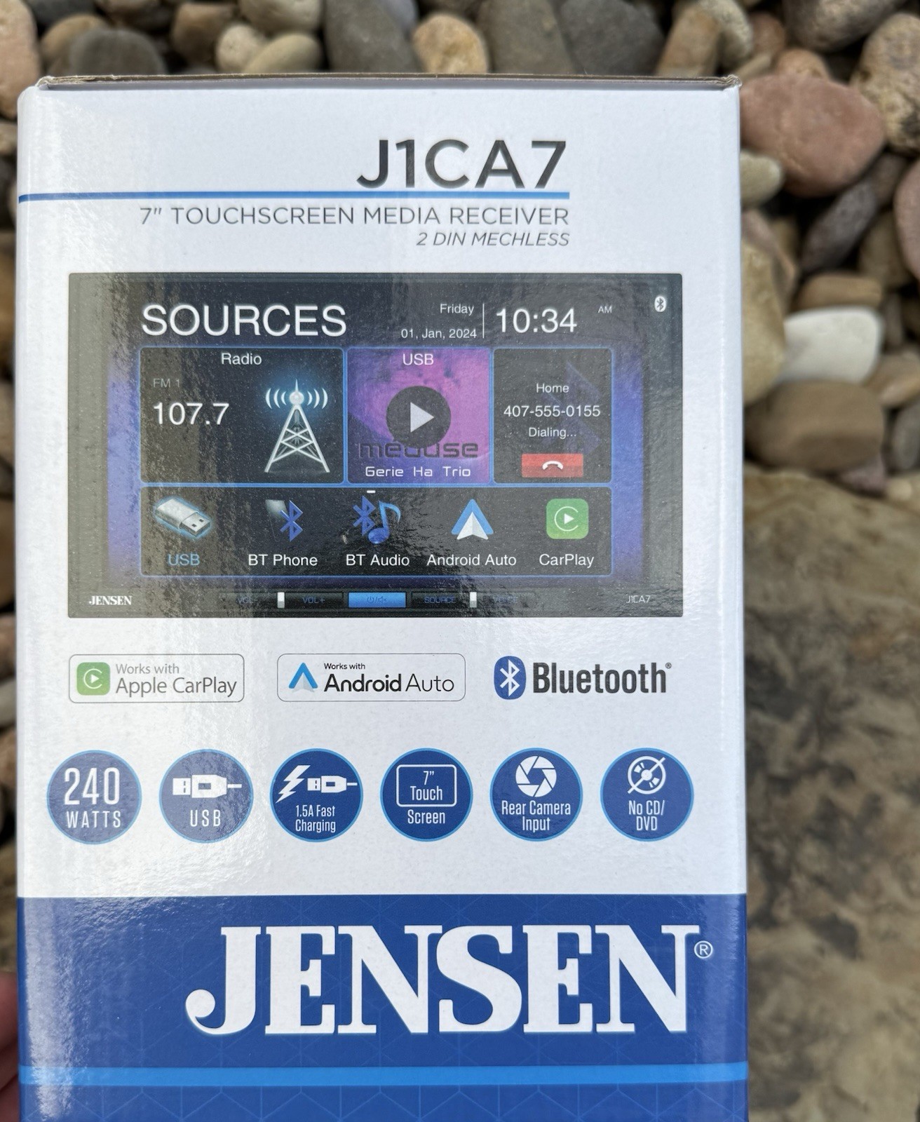 Jensen J1CA7 Auto Touchscreen Media Receiver. New. Sealed