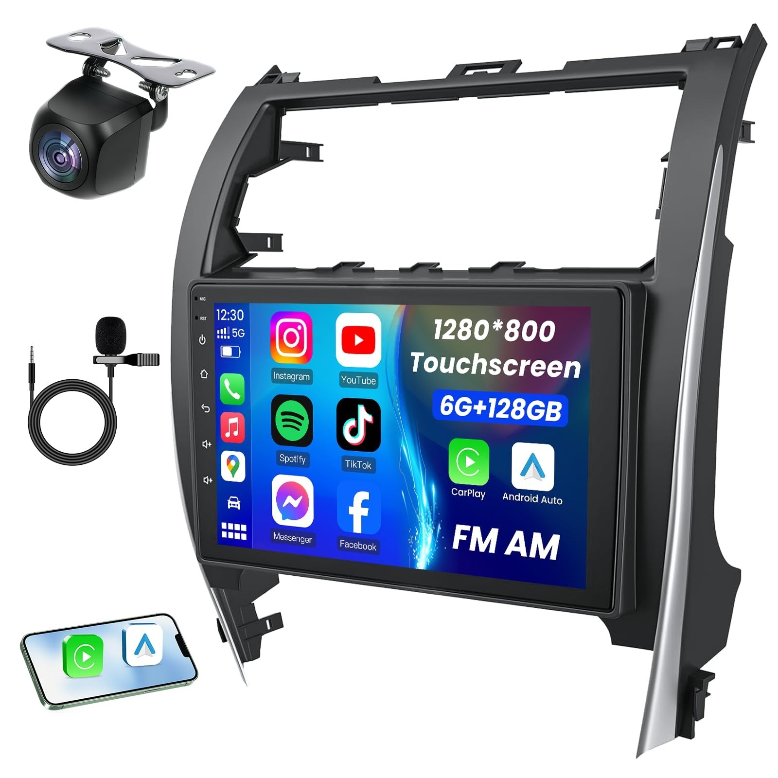 [6G RAM 128G ROM] Car Radio for Toyota Camry 2012 2013 2014 Replacement: Upgr…
