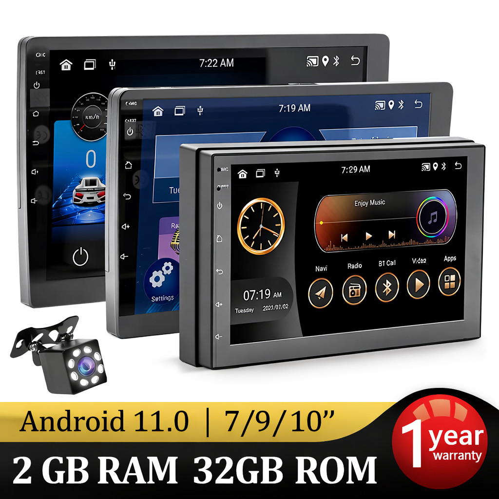 7” Android Car Stereo GPS WiFi Bluetooth CarPlay Touch Screen 2GB+32GB