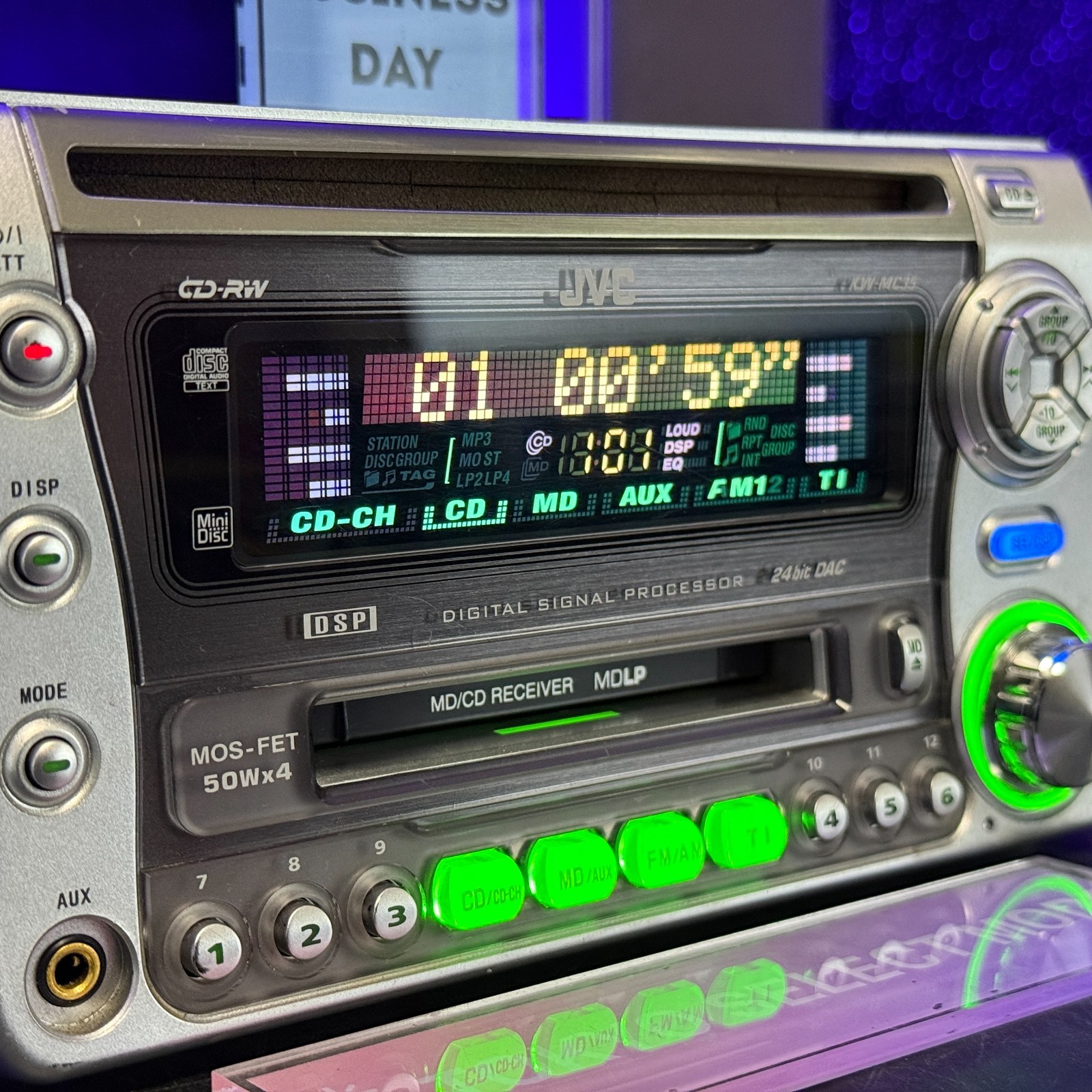 JVC KW-MC35 Car Audio 2DIN CD MD Bluetooth Ready Vintage JDM Tested In Stock