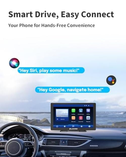 9 Inch Wireless CarPlay Screen for Car & Android Auto – 9 Inch Black