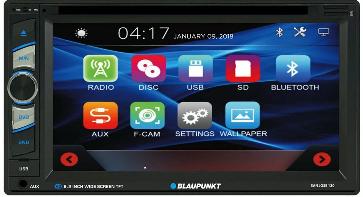 BLAUPUNKT SAN JOSE 120 CAR 6.2″ 2 DIN TOUCHSCREEN DVD BLUETOOTH