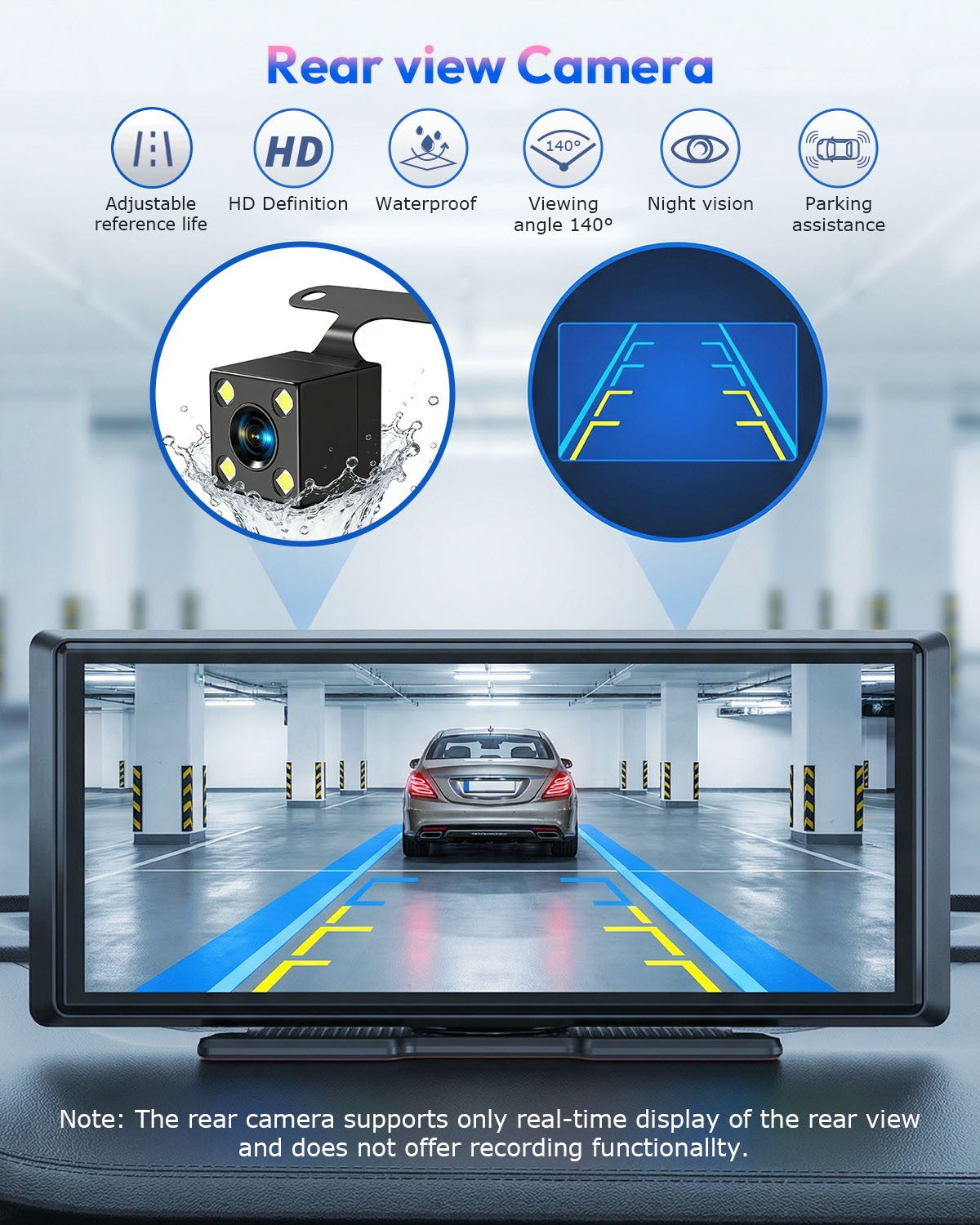8.1Inch Backup Camera Touchscreen Portable Car Stereo Radio Carplay Android Auto