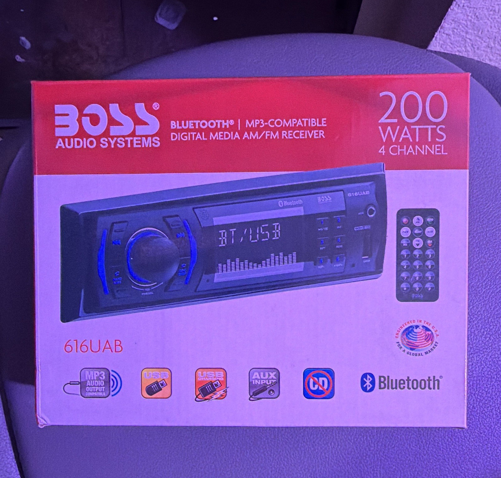 BOSS Audio Systems 616UAB 1 DIN Digital Media Bluetooth USB AUX AM/FM Brand New