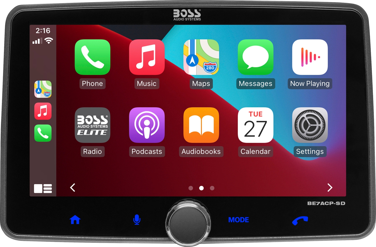 BOSS Floating 7″ Touchscreen 1 Din Bluetooth Radio Apple CarPlay Android Auto
