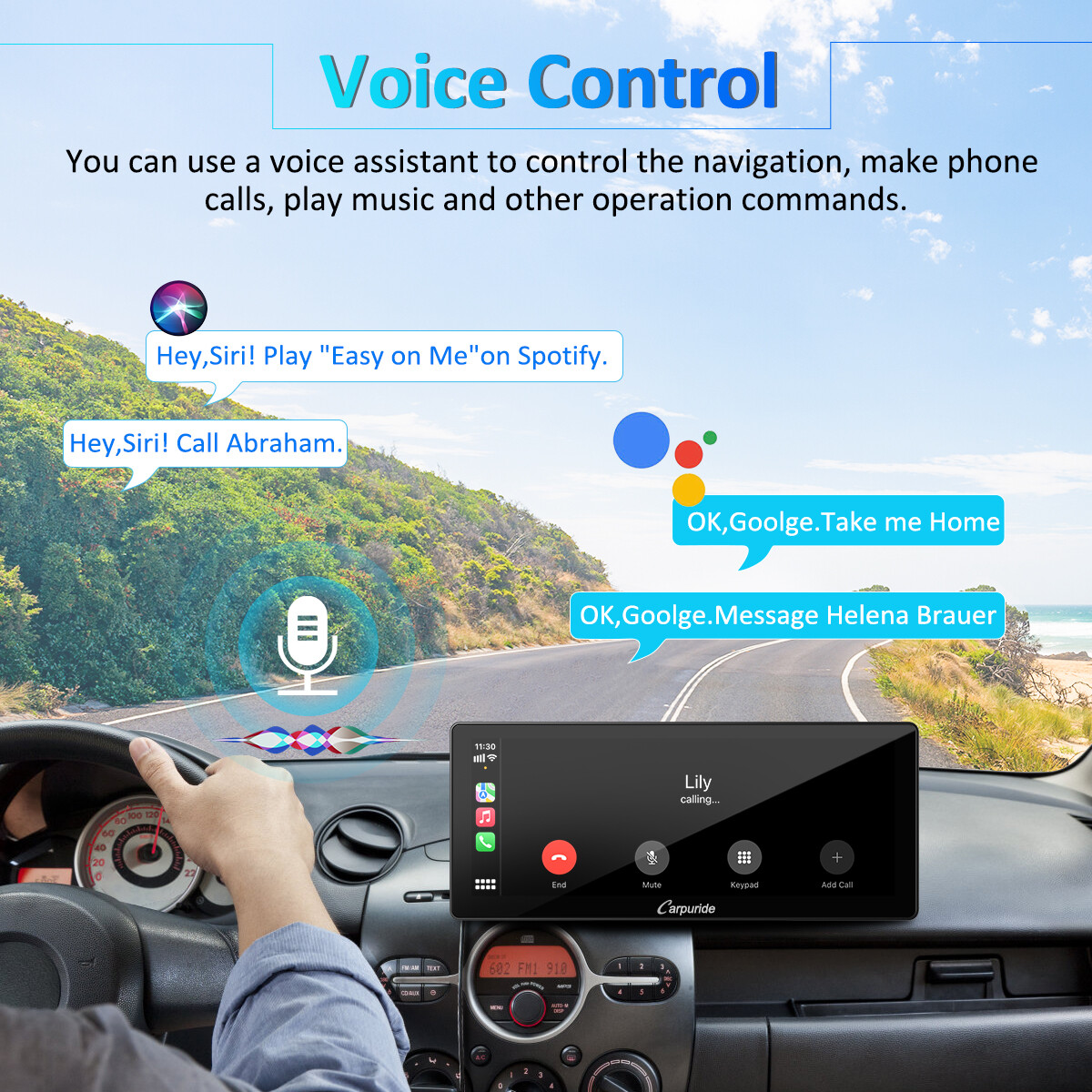 Carpuride 10.3 Inch Car Stereo Apple Carplay Android Auto Radio Receive Car Play