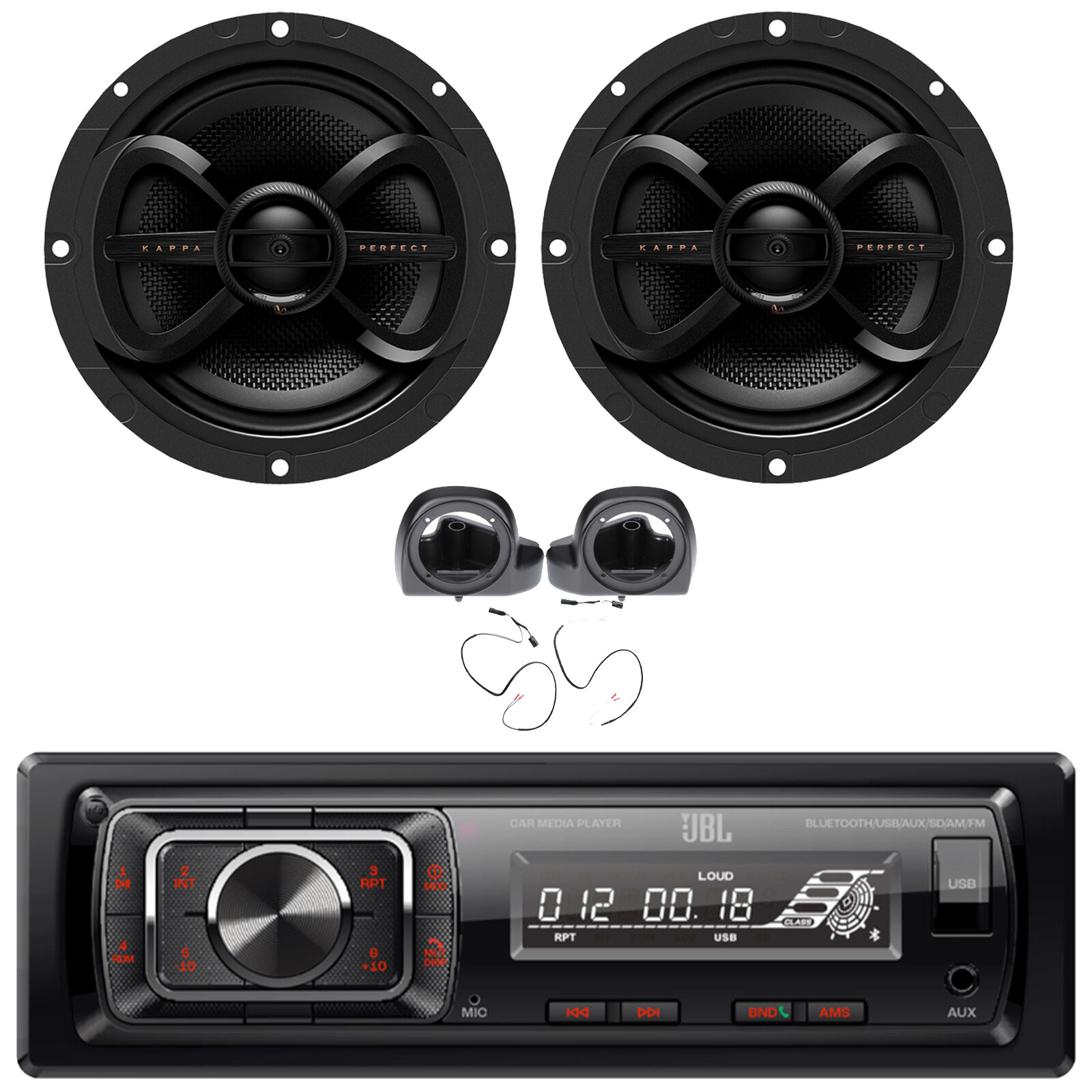 JBL Celebrity150 1-DIN FM USB SD Receiver, 2x 6.5” 240W Speakers (2014-2022 HD)