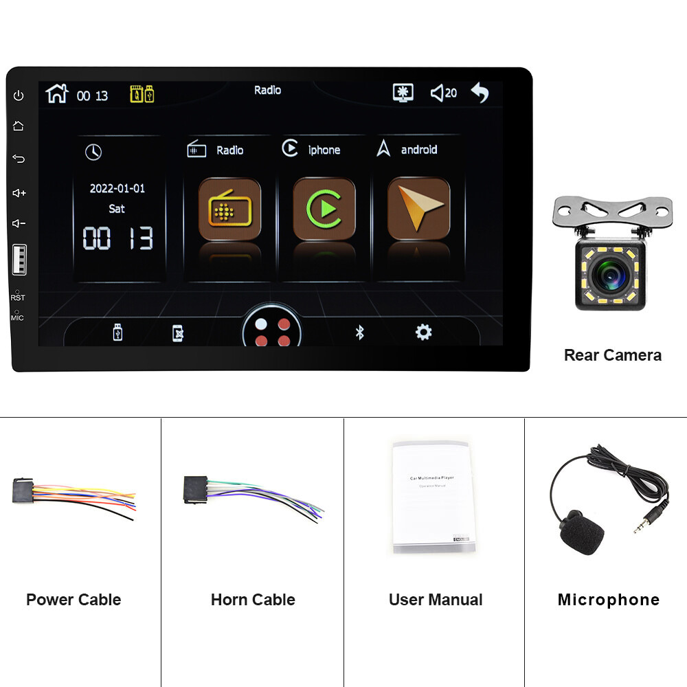 9″ Single 1Din Car Radio Apple/Android Carplay Bluetooth Stereo Touch Screen MP5