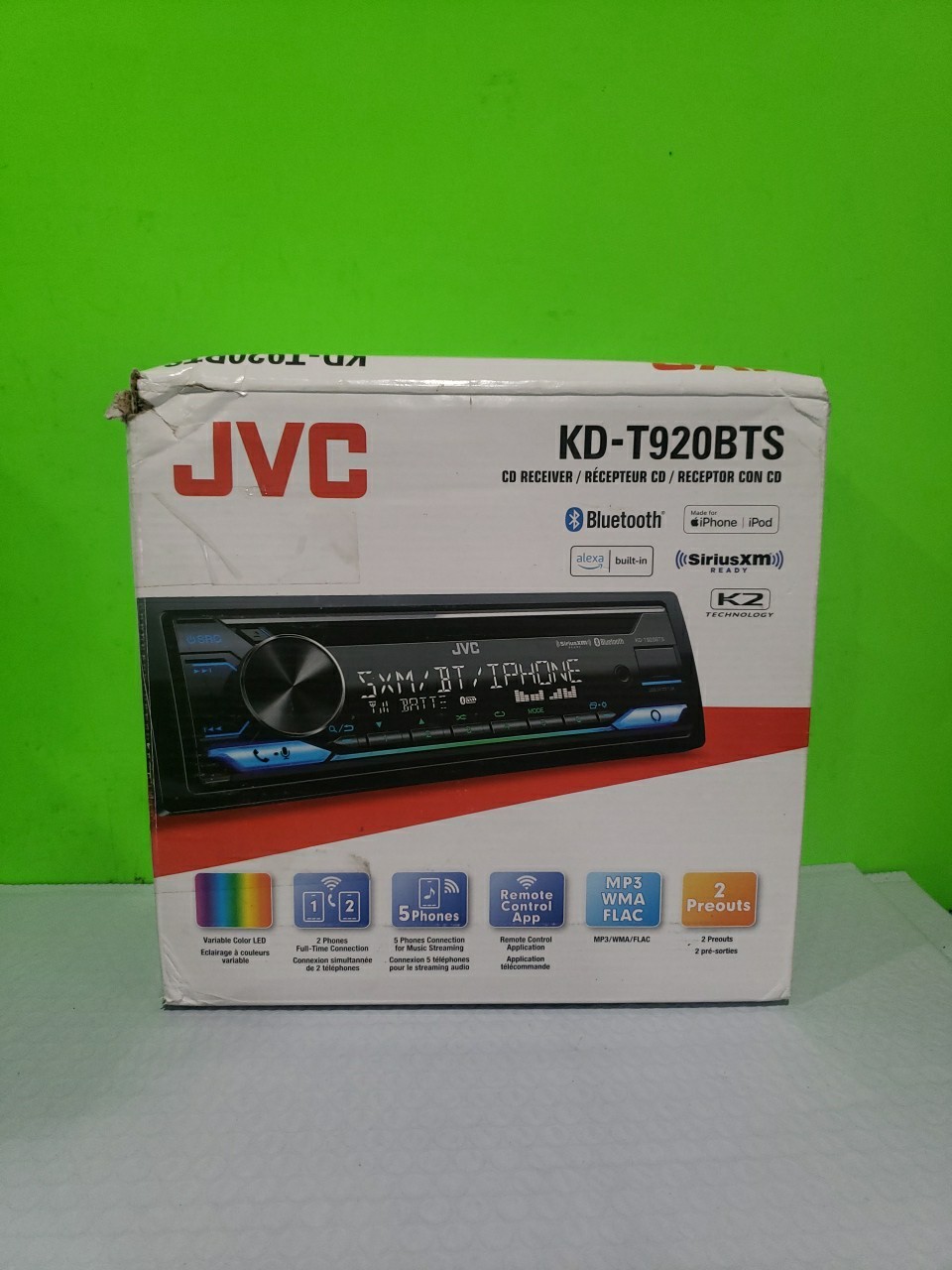 NIB JVC KD-T920BTS 1-DIN, AM/FM/CD Car Audio Receiver w/ Bluetooth USB Open Box