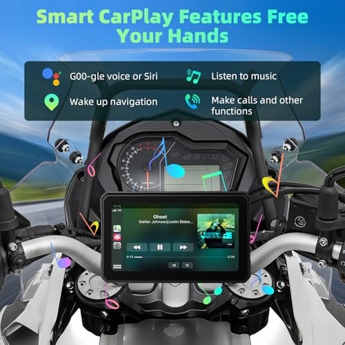 Motorcycle CarPlay Screen with Wireless Apple CarPlay Android Auto IP68 6 Inch