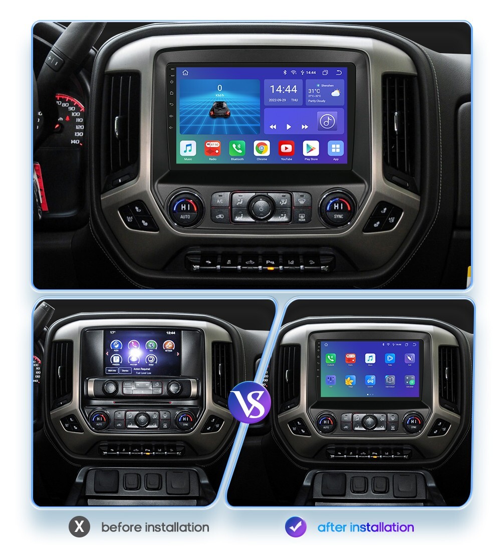 Android 13 For 2014-2018 Chevrolet Silverado GMC Sierra Car Radio Stereo 4+64G