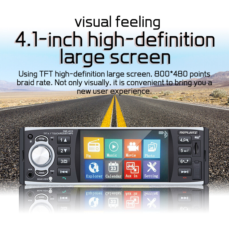 4.1” 1Din Car MP5 Player Radio Bluetooth TF FM RDS Stereo Remote Control Camera