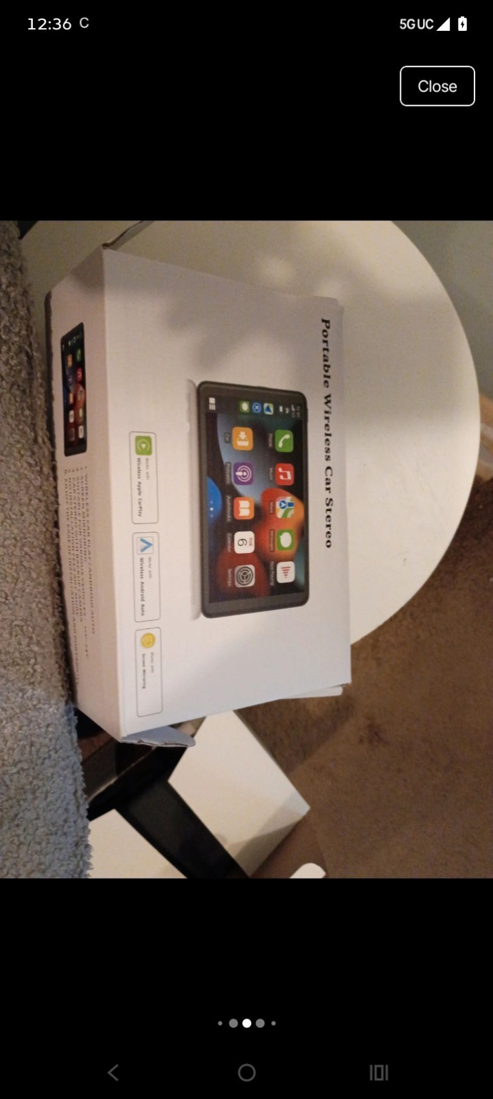Portable Wireless Car Stereo 7in Touchscreen Bluetooth Wi-Fi Aux Apple CarPlay