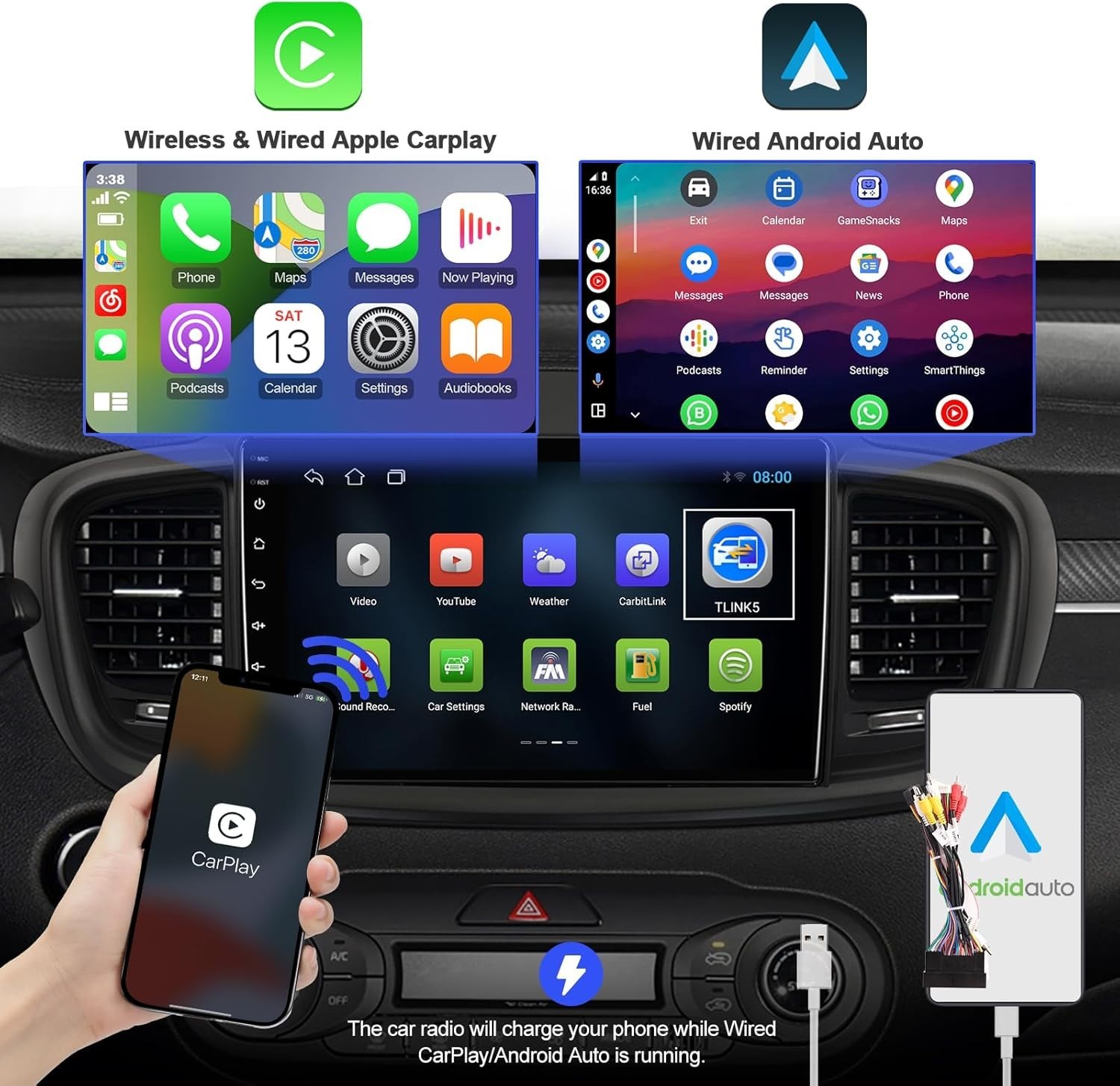 2+32G Android 12 Double Din Car Stereo for Kia Sorento 3 2015-2020 with 10.1 …