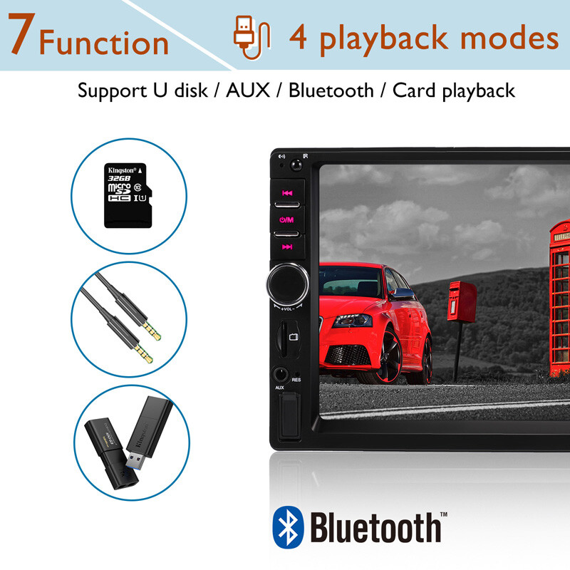 7″ Double 2DIN Android/IOS Car Stereo MP5 Player GPS Radio Bluetooth WiFi+Camera