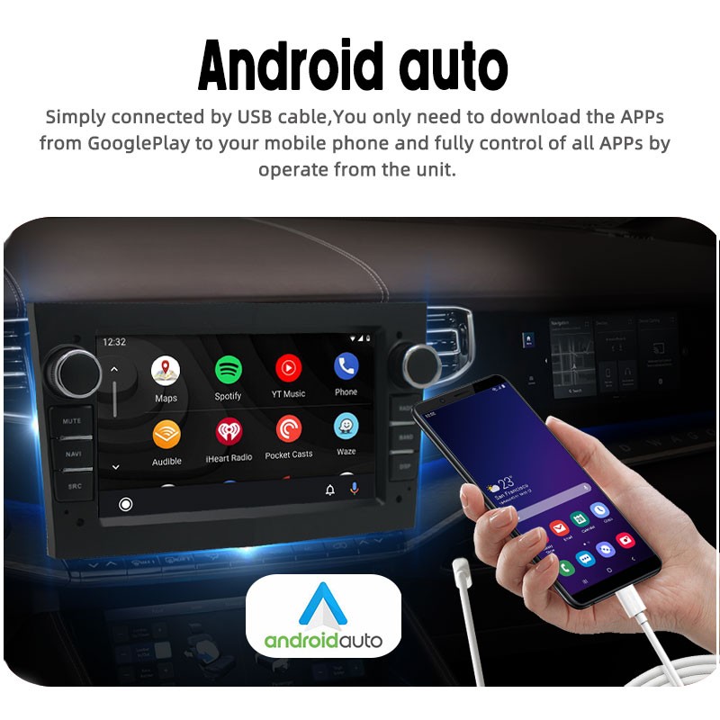 7 Inch Android 9.1 for Opel No DVD Car Radio Built-in Carplay GPS Stereo 2Din