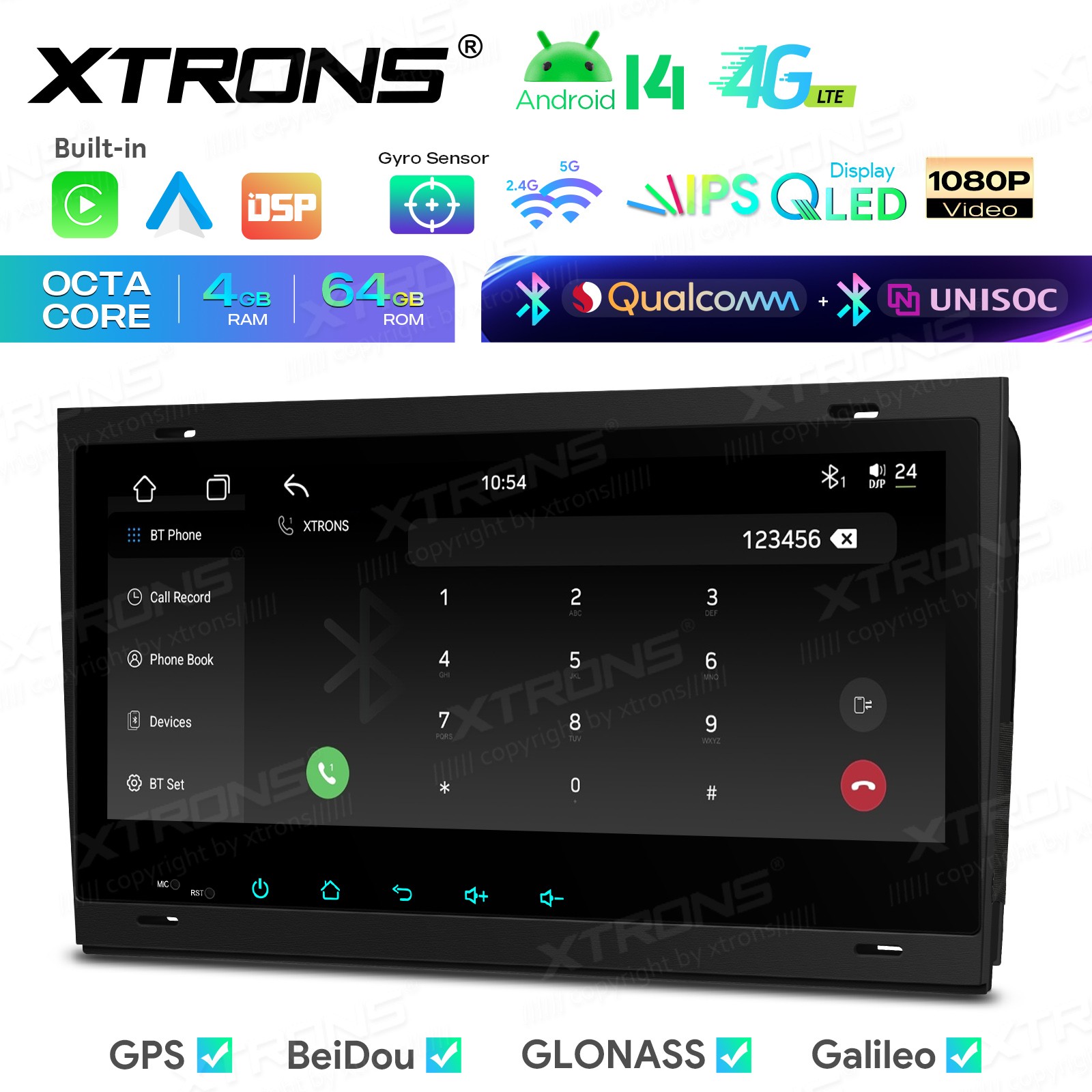 Android 14 Car GPS for Audi A4 S4 RS4 8 Core 4GB 64GB Wireless CarPlay DSP WiFi