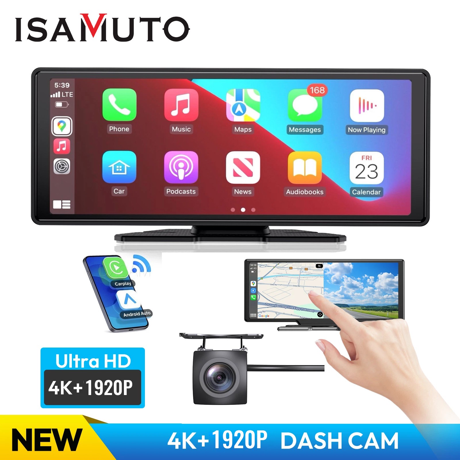 Wireless Apple CarPlay Android Auto Mirror Link 11.26″ Car Stereo Unit DVR CAM