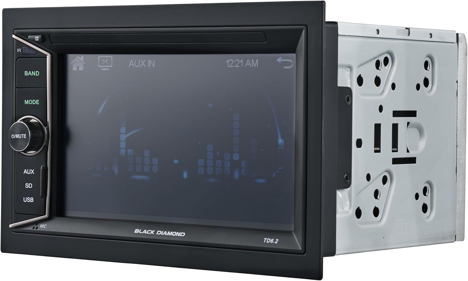 BLACK DIAMOND 6.2″ Mechless Touch Screen Double Din Car Stereo Radio with BT