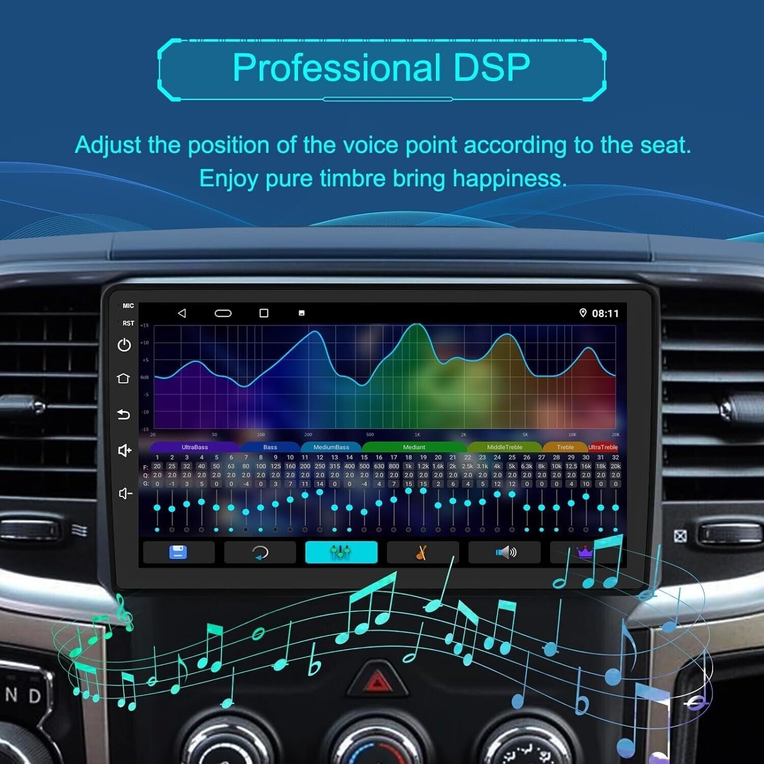 9″ 64GB Car Stereo Radio Android Carplay Screen For 2013-2018 Dodge Ram Truck