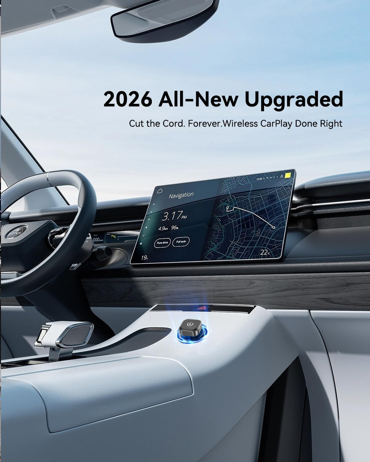 2026 2-In-1 Wireless Carplay & Android Auto Adapter, Ultra Mini Dongle Converts