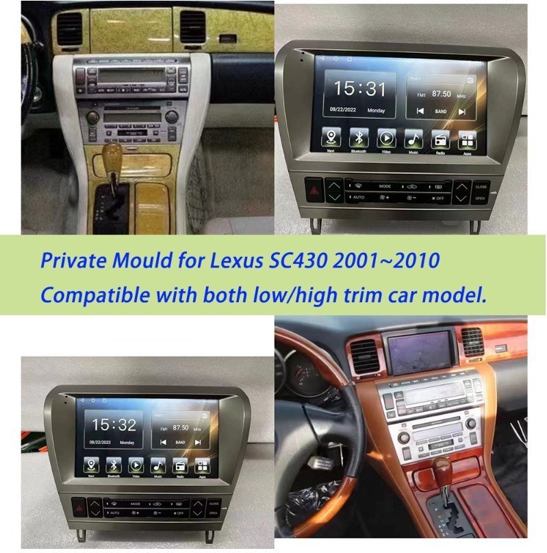 9″ Car Stereo Radio 4+32GB Auto Android Carplay Navi For Lexus SC430 2001-2010