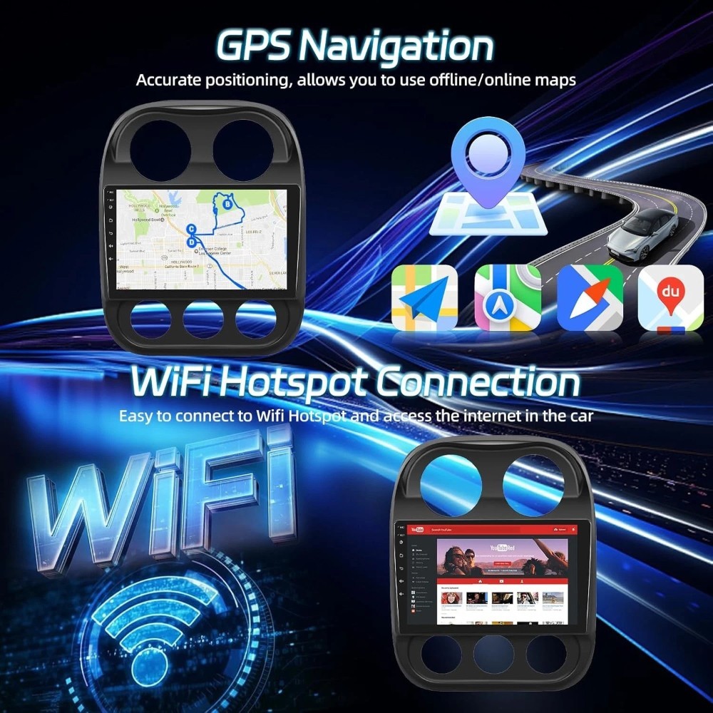 32GB Android 15 Car Radio For Jeep Compass 2009-16 Apple Carplay GPS Navi Stereo