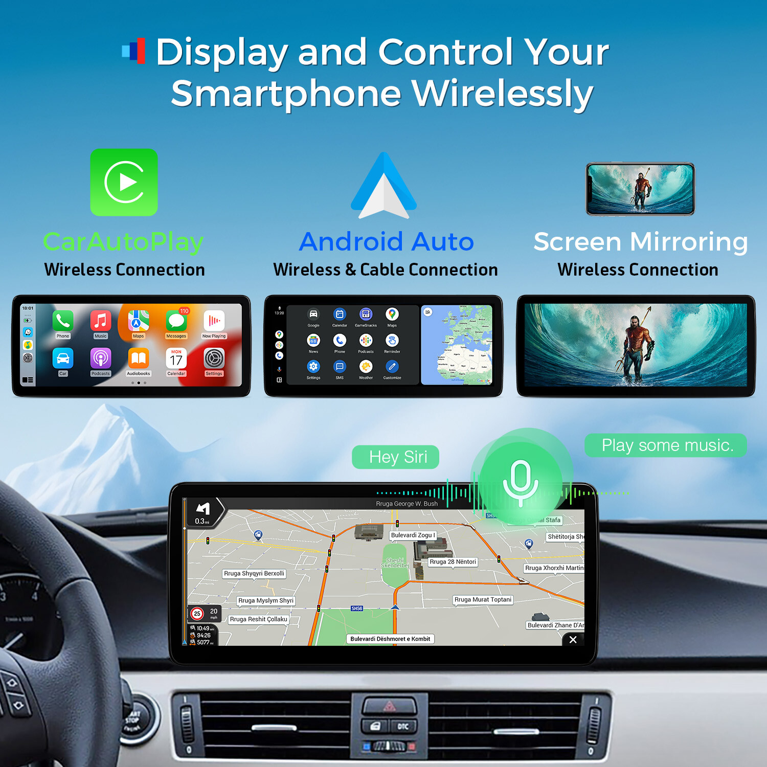4G Android 13 4+64G Car Stereo GPS CarPlay Navi WiFi For BMW E90 E91 E92 E93 CIC