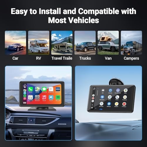 Carplay Wireless Portable Touchscreen Car Stereo Bluetooth Voice Control 7″