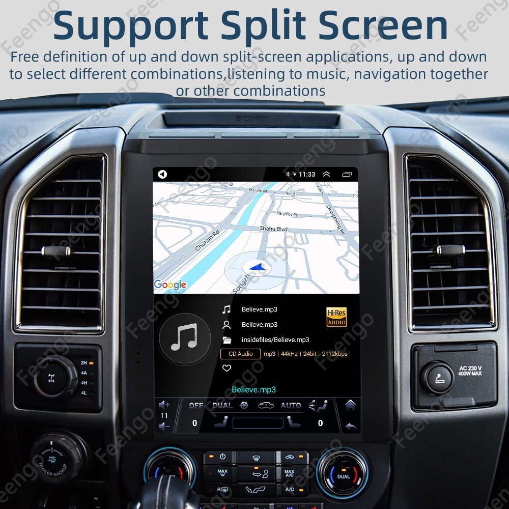 12.1″ Android 14 Car Radio Stereo GPS Navi Carplay 2+32G For Ford F150 2016-2021