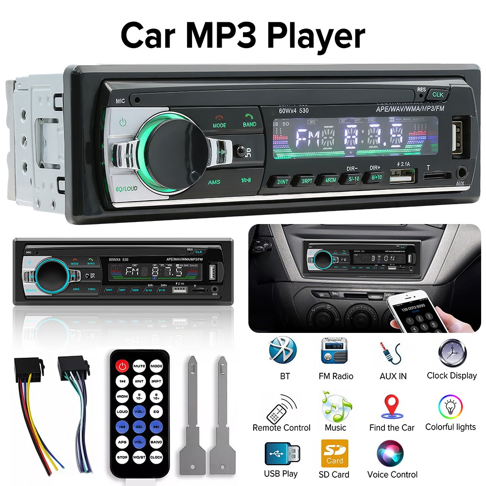 Vintage Car FM Radio MP3 Player Bluetooth USB Classic Stereo Audio Receiver AUX