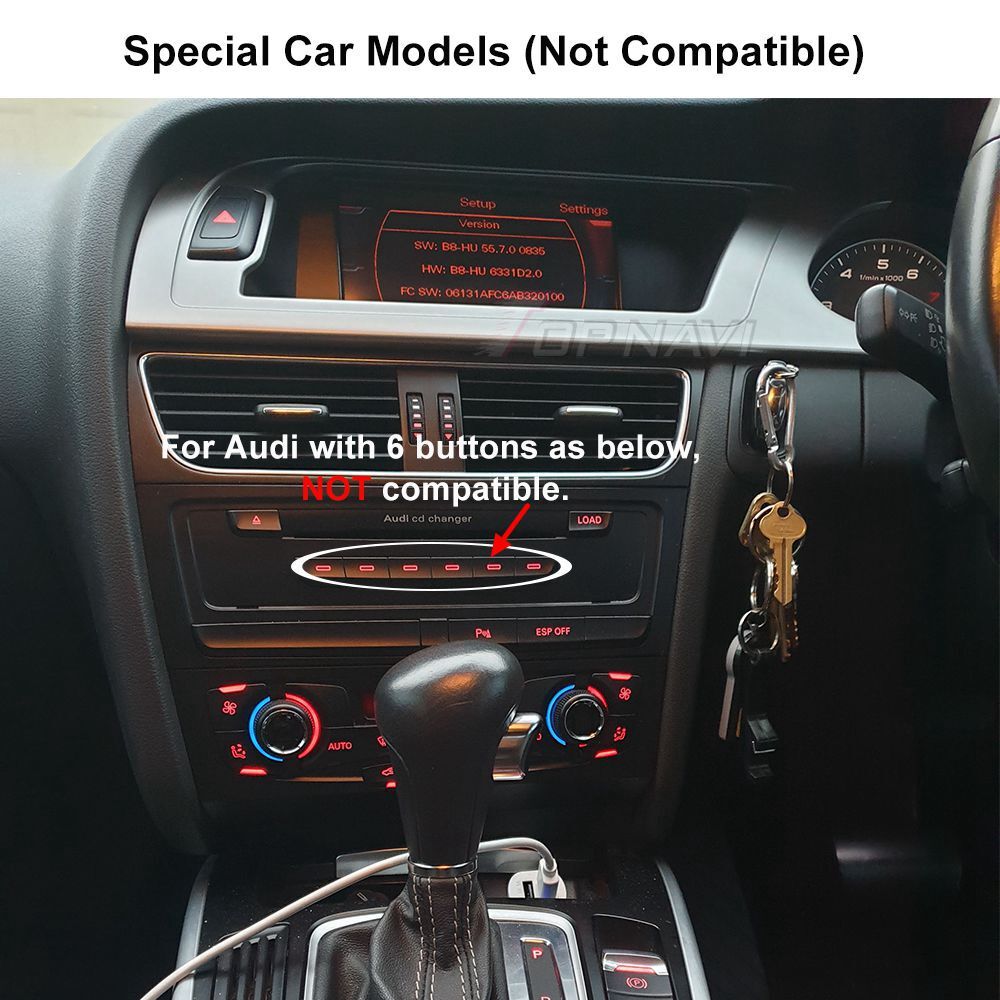 8.8″HD Car Stereo Player for Audi A4 A5 2009-2015 GPS Phonelink Wireless Carplay