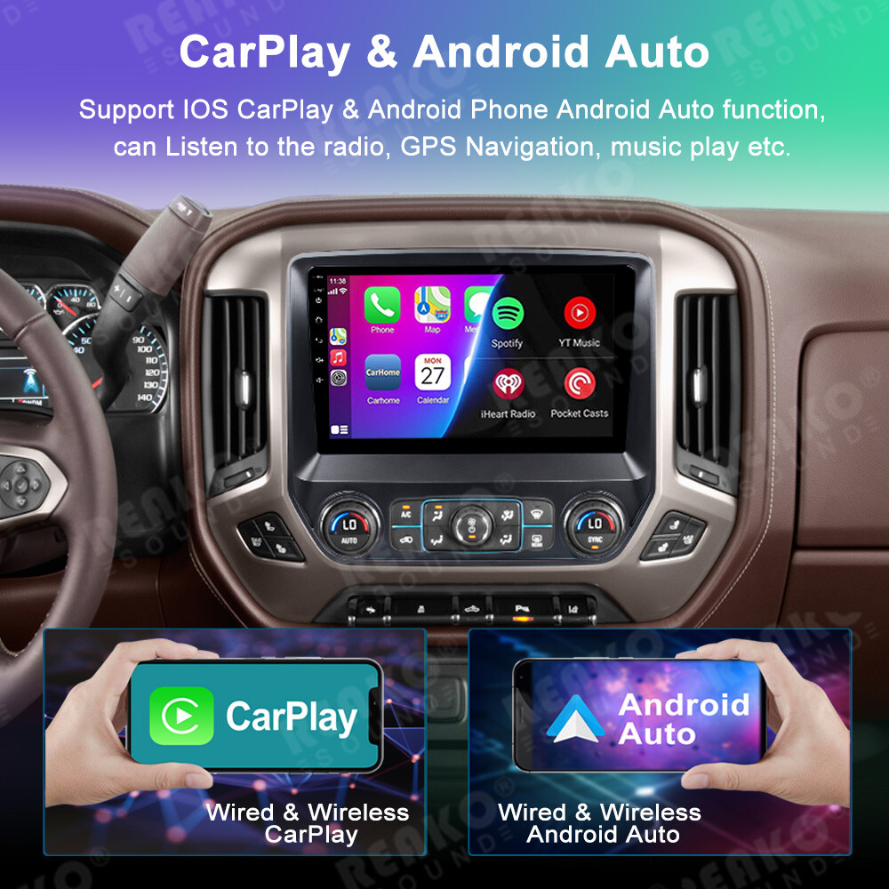 Carplay For 2013-2019 Chevrolet Silverado GMC Sierra Android 13 Car Radio 2+64G