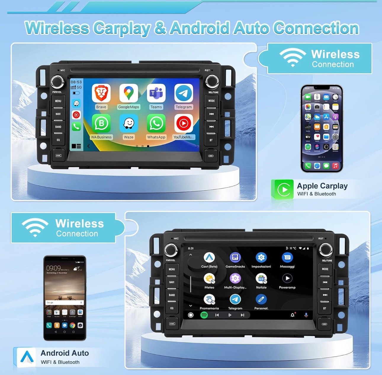 Car Radio for Chevrolet GMC Silverado Tahoe Yukon,Android 14, 2GB+64GB, Android