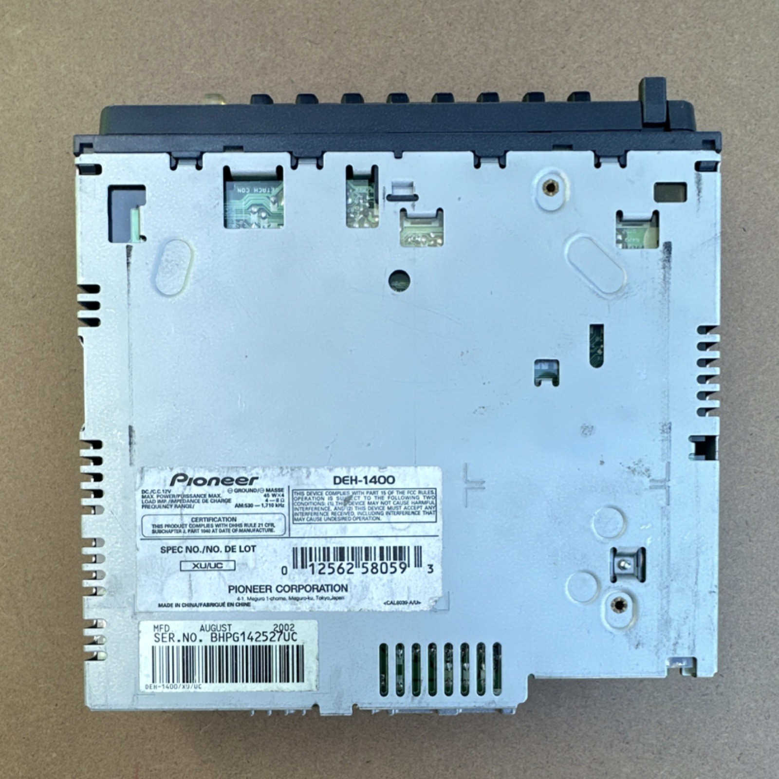 Pioneer DEH-1400 CD Player In Dash Receiver